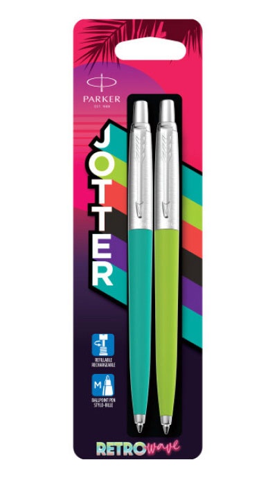   Parker Jotter Originals Duo: 80s Retrowave Caribbean Blue / Apple Green CT