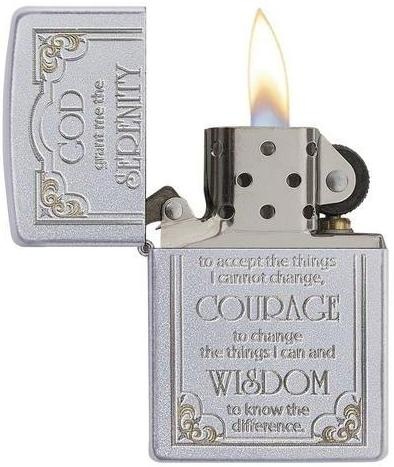   Zippo Serenity Prayer Classic   Satin Chrome