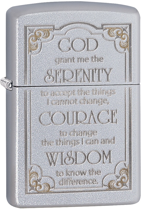   Zippo Serenity Prayer Classic   Satin Chrome